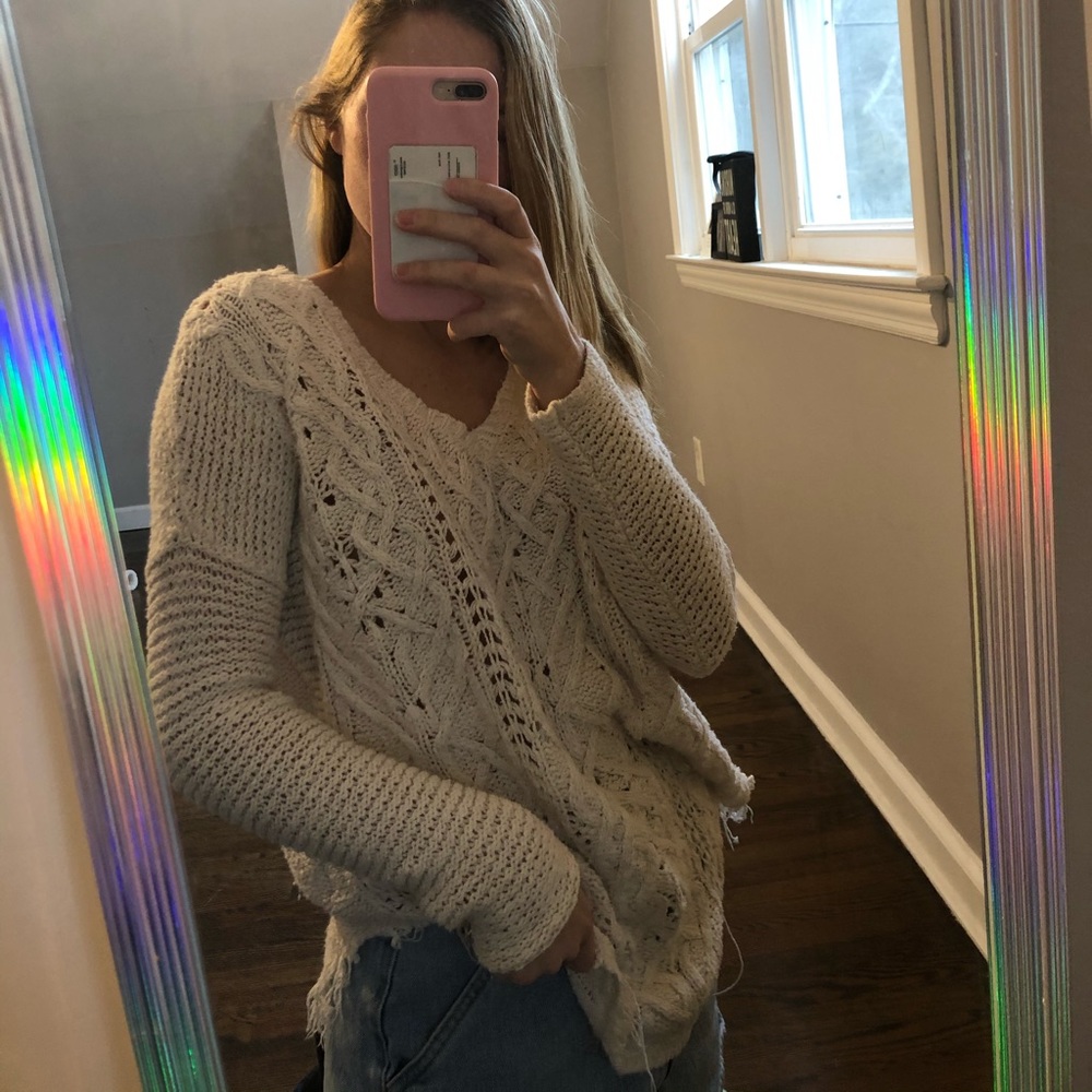 Knitted off white sweater